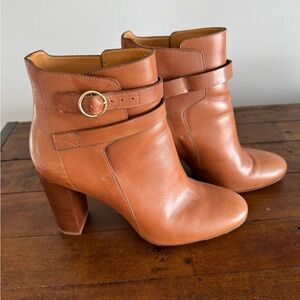 Sezane Tan Leather Heeled Boots
